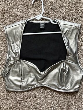 SHEIN Black Top with Silver Trim